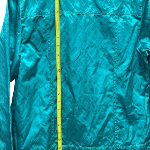 TanJay Vibrant Emerald Green Crinkle Satin Block Zip Front Jacket Size 8 - Picture 4 of 7